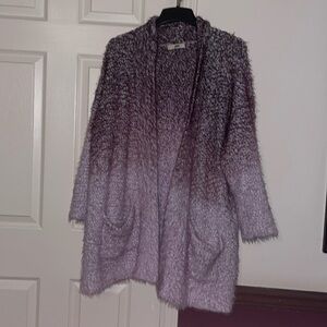Ombré open front sweater